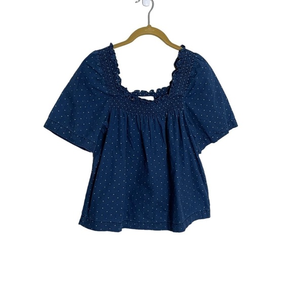 Madewell Tops - Madewell Heart Print Boxy Oversize Square Neck Blouse Small